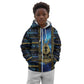 Egyptian Goddess Hathor Kid Hoodie Galaxy Ancient Mythology Sun Disk Cow Horn