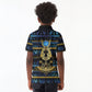 Egyptian Goddess Hathor Kid Polo Shirt Galaxy Ancient Mythology Sun Disk Cow Horn