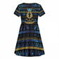 Egyptian Goddess Hathor Kid Short Sleeve Dress Galaxy Ancient Mythology Sun Disk Cow Horn