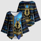 Egyptian Goddess Hathor Kimono Sleeve Blouse Galaxy Ancient Mythology Sun Disk Cow Horn