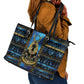 Egyptian Goddess Hathor Leather Tote Bag Galaxy Ancient Mythology Sun Disk Cow Horn