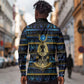 Egyptian Goddess Hathor Long Sleeve Button Shirt Galaxy Ancient Mythology Sun Disk Cow Horn