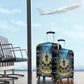 Egyptian Goddess Hathor Luggage Cover Galaxy Ancient Mythology Sun Disk Cow Horn