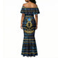 Egyptian Goddess Hathor Mermaid Dress Galaxy Ancient Mythology Sun Disk Cow Horn