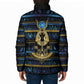 Egyptian Goddess Hathor Padded Jacket Galaxy Ancient Mythology Sun Disk Cow Horn