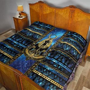 Egyptian Goddess Hathor Quilt Galaxy Ancient Mythology Sun Disk Cow Horn