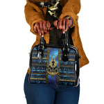 Egyptian Goddess Hathor Shoulder Handbag Galaxy Ancient Mythology Sun Disk Cow Horn