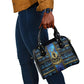Egyptian Goddess Hathor Shoulder Handbag Galaxy Ancient Mythology Sun Disk Cow Horn