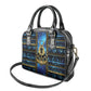 Egyptian Goddess Hathor Shoulder Handbag Galaxy Ancient Mythology Sun Disk Cow Horn