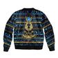 Egyptian Goddess Hathor Sleeve Zip Bomber Jacket Galaxy Ancient Mythology Sun Disk Cow Horn