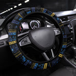 Egyptian Goddess Hathor Steering Wheel Cover Galaxy Ancient Mythology Sun Disk Cow Horn