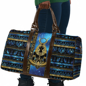 Egyptian Goddess Hathor Travel Bag Galaxy Ancient Mythology Sun Disk Cow Horn