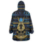 Egyptian Goddess Hathor Wearable Blanket Hoodie Galaxy Ancient Mythology Sun Disk Cow Horn