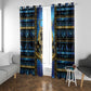 Egyptian Goddess Hathor Window Curtain Galaxy Ancient Mythology Sun Disk Cow Horn