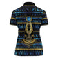 Egyptian Goddess Hathor Women Polo Shirt Galaxy Ancient Mythology Sun Disk Cow Horn