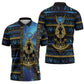 Egyptian Goddess Hathor Zipper Polo Shirt Galaxy Ancient Mythology Sun Disk Cow Horn