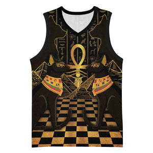 Egyptian Goddess Bastet Basketball Jersey Ancient Mythology Sacred Black Cat