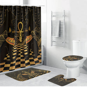 Egyptian Goddess Bastet Bathroom Set Ancient Mythology Sacred Black Cat