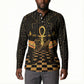 Egyptian Goddess Bastet Button Sweatshirt Ancient Mythology Sacred Black Cat