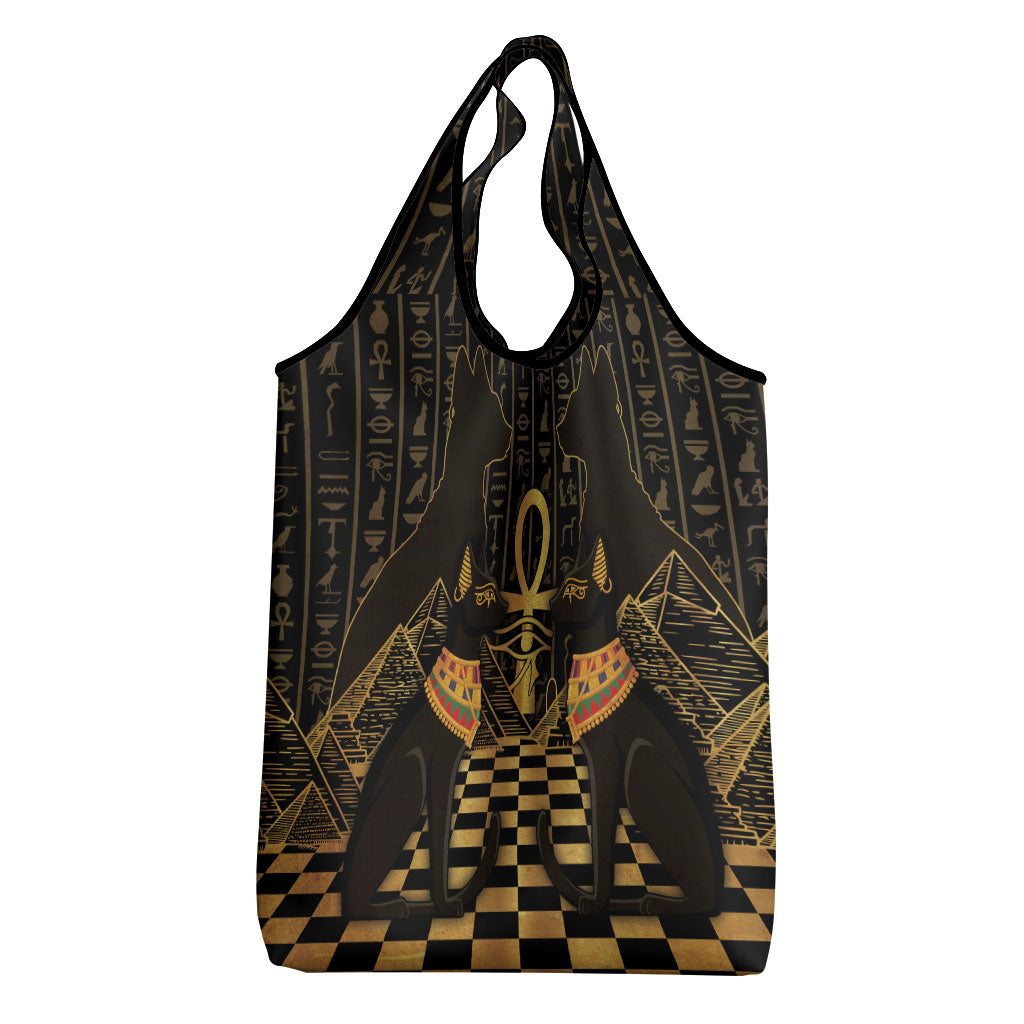 Egyptian Goddess Bastet Grocery Bag Ancient Mythology Sacred Black Cat