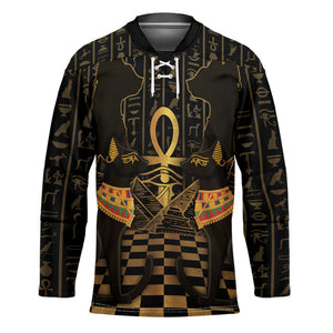 Egyptian Goddess Bastet Hockey Jersey Ancient Mythology Sacred Black Cat