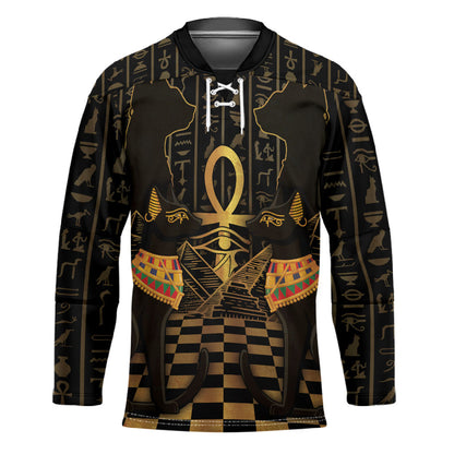 Egyptian Goddess Bastet Hockey Jersey Ancient Mythology Sacred Black Cat
