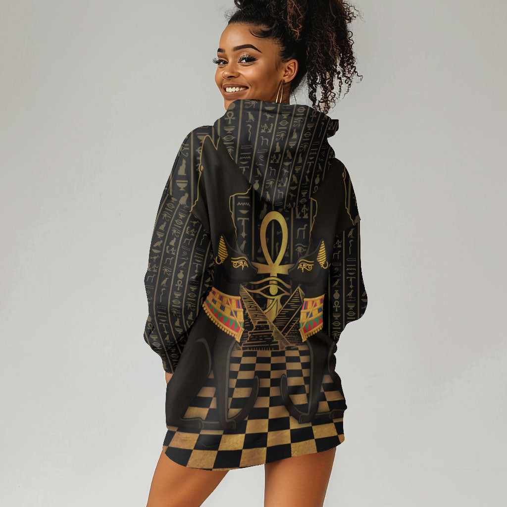 Egyptian Goddess Bastet Hoodie Dress Ancient Mythology Sacred Black Cat