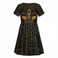 Egyptian Goddess Bastet Kid Short Sleeve Dress Ancient Mythology Sacred Black Cat