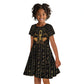 Egyptian Goddess Bastet Kid Short Sleeve Dress Ancient Mythology Sacred Black Cat