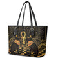 Egyptian Goddess Bastet Leather Tote Bag Ancient Mythology Sacred Black Cat