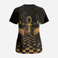 Egyptian Goddess Bastet Scrub Top Ancient Mythology Sacred Black Cat