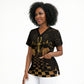 Egyptian Goddess Bastet Scrub Top Ancient Mythology Sacred Black Cat