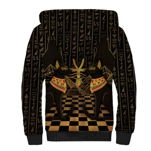 Egyptian Goddess Bastet Sherpa Hoodie Ancient Mythology Sacred Black Cat