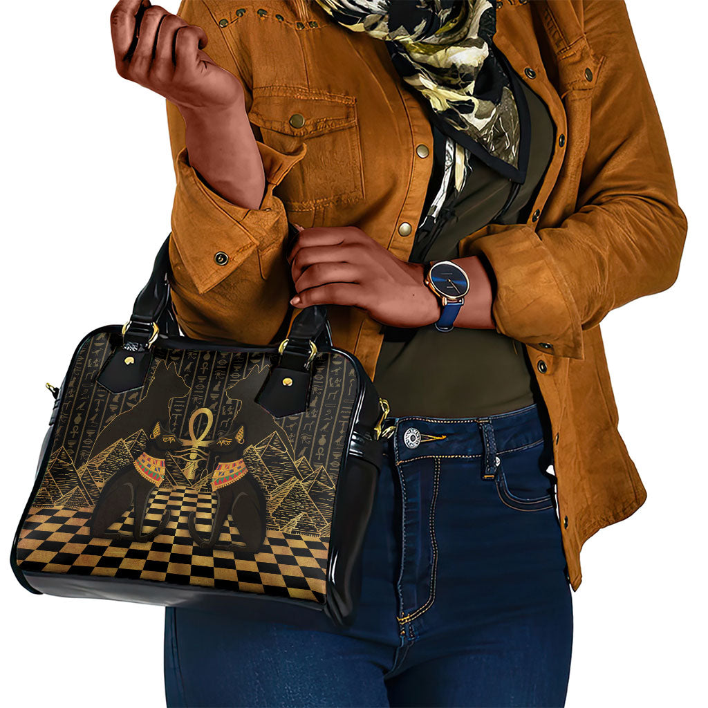 Egyptian Goddess Bastet Shoulder Handbag Ancient Mythology Sacred Black Cat