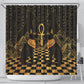 Egyptian Goddess Bastet Shower Curtain Ancient Mythology Sacred Black Cat