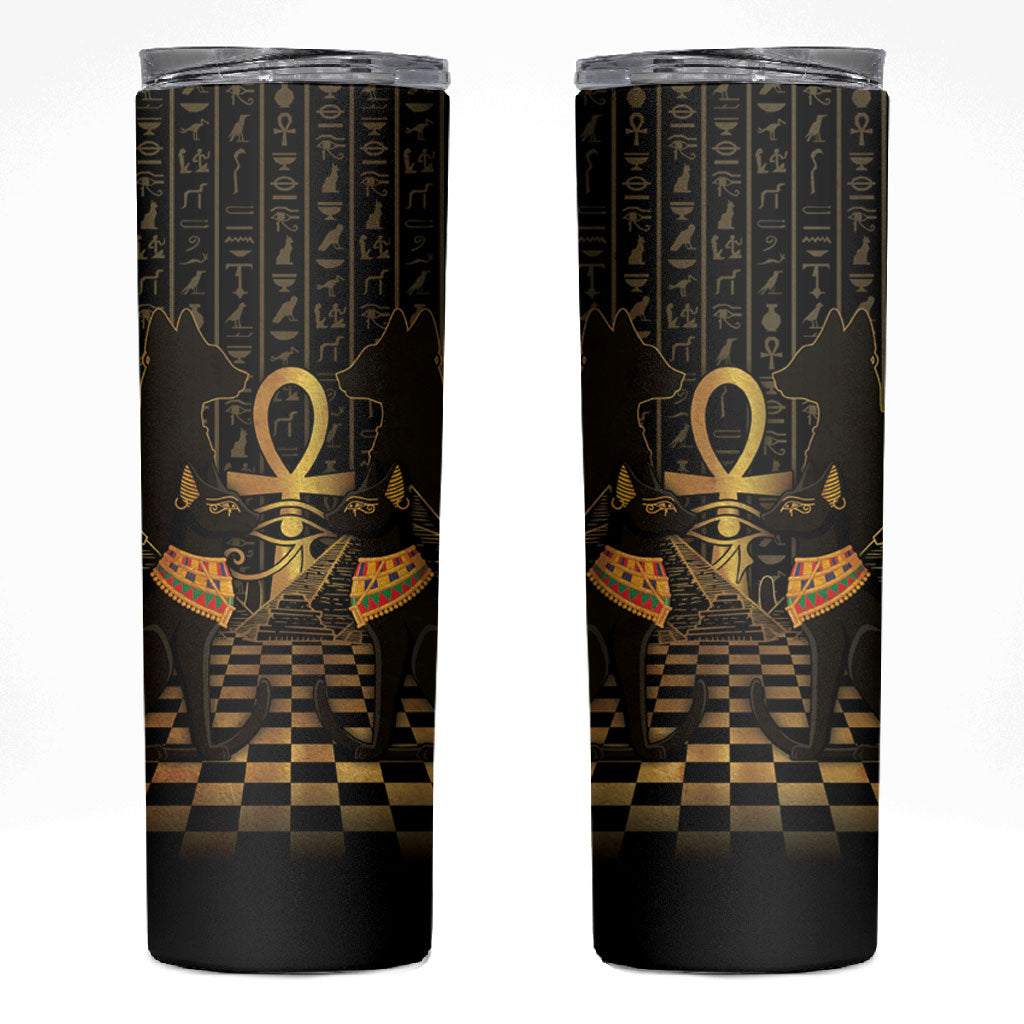 Egyptian Goddess Bastet Skinny Tumbler Ancient Mythology Sacred Black Cat
