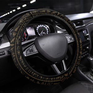 Egyptian Goddess Bastet Steering Wheel Cover Ancient Mythology Sacred Black Cat