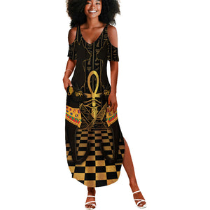 Egyptian Goddess Bastet Summer Maxi Dress Ancient Mythology Sacred Black Cat