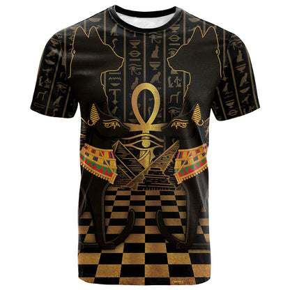 Egyptian Goddess Bastet T shirt Ancient Mythology Sacred Black Cat