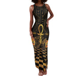 Egyptian Goddess Bastet Tank Maxi Dress Ancient Mythology Sacred Black Cat