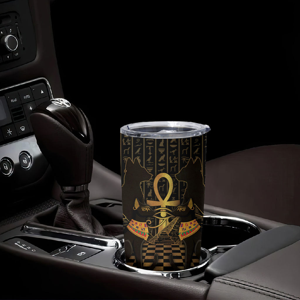 Egyptian Goddess Bastet Tumbler Cup Ancient Mythology Sacred Black Cat