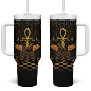 Egyptian Goddess Bastet Tumbler With Handle Ancient Mythology Sacred Black Cat