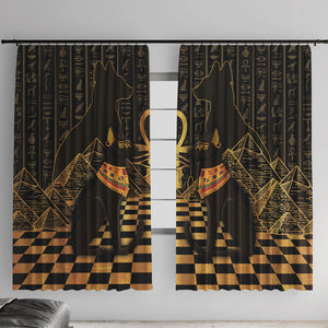 Egyptian Goddess Bastet Window Curtain Ancient Mythology Sacred Black Cat