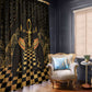Egyptian Goddess Bastet Window Curtain Ancient Mythology Sacred Black Cat
