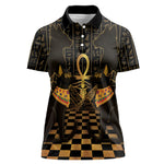Egyptian Goddess Bastet Women Polo Shirt Ancient Mythology Sacred Black Cat