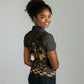 Egyptian Goddess Bastet Women Polo Shirt Ancient Mythology Sacred Black Cat