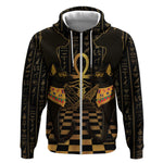 Egyptian Goddess Bastet Zip Hoodie Ancient Mythology Sacred Black Cat