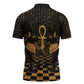 Egyptian Goddess Bastet Zipper Polo Shirt Ancient Mythology Sacred Black Cat