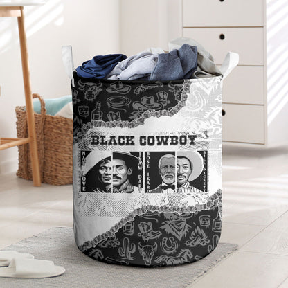 Black Cowboy Laundry Basket African American Black History Unique Style