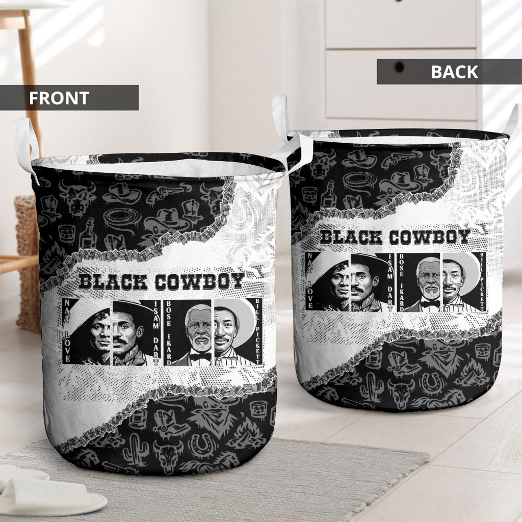 Black Cowboy Laundry Basket African American Black History Unique Style